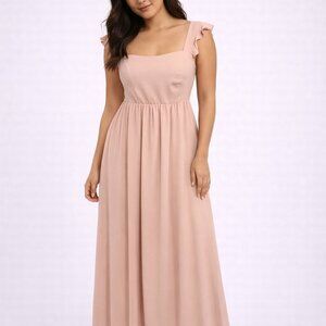 Show Me Your Mumu Women's June Dusty Blush Crisp Maxi Dress - Size Small
